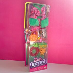 NWT Mattel Barbie Extra fashion + pet (orange cat and cherry robe)